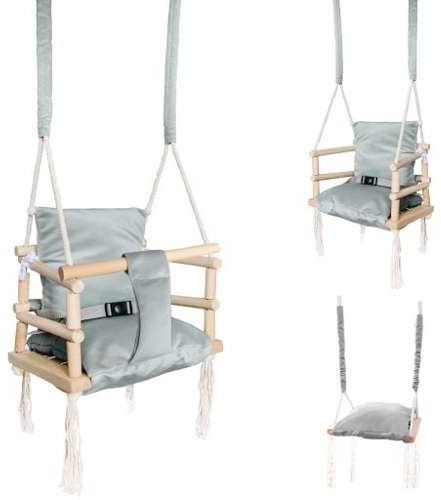 Leagăn pentru copii 3in1 cu Centura de siguranta reglabila, 34 x 26 x 34 cm, 30kg, culoare gri Configurabil